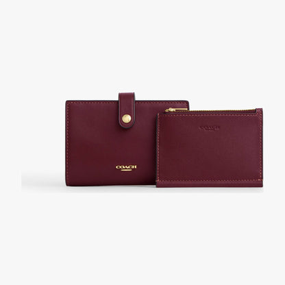 Coach 2-In-1 Wallet - Gold/Dark Cherry