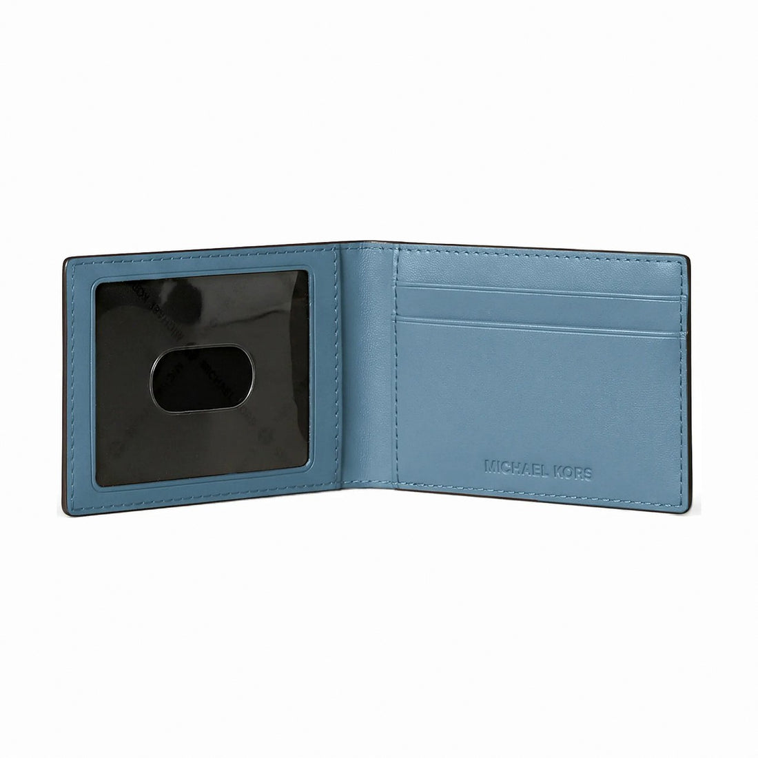 Michael Kors Cooper Pebbled Leather Billfold Wallet With Passcase - DENIM