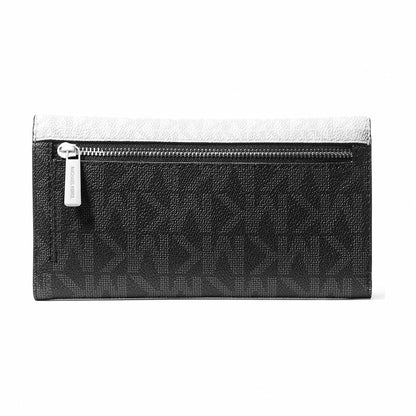 Michael Kors Jet Set Travel Signature Logo Tri-Fold Wallet - OPWHT MULTI