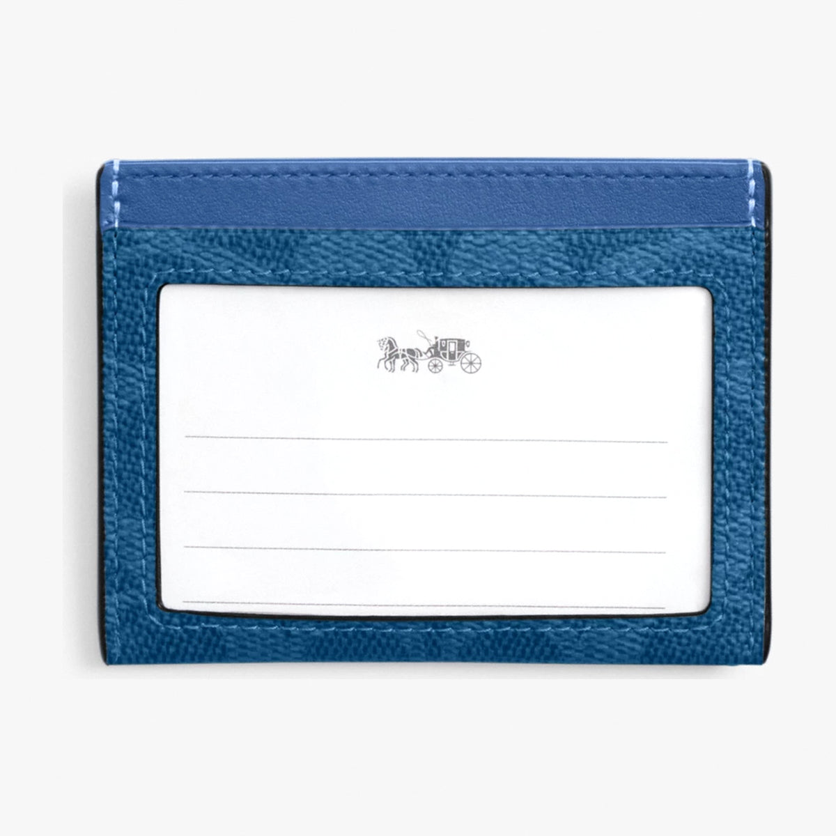 Coach Slim ID Card Case In Signature Canvas - Blue Aqua
