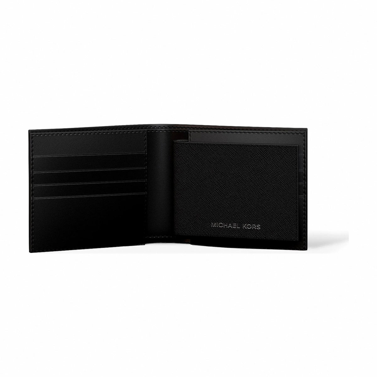Michael Kors Cooper Saffiano Leather Billfold Wallet With Passcase - BLACK
