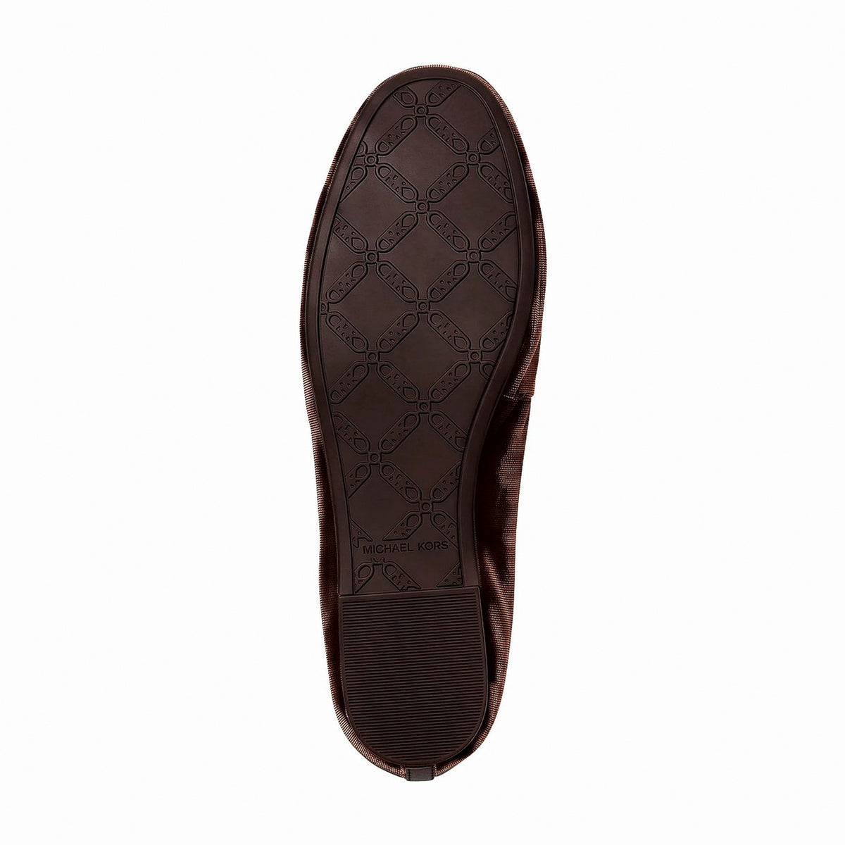 Michael Kors Savannah Logo Debossed Velvet Ballet Flat - NUTMEG