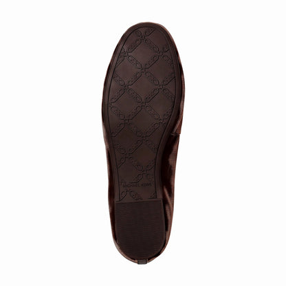 Michael Kors Savannah Logo Debossed Velvet Ballet Flat - NUTMEG