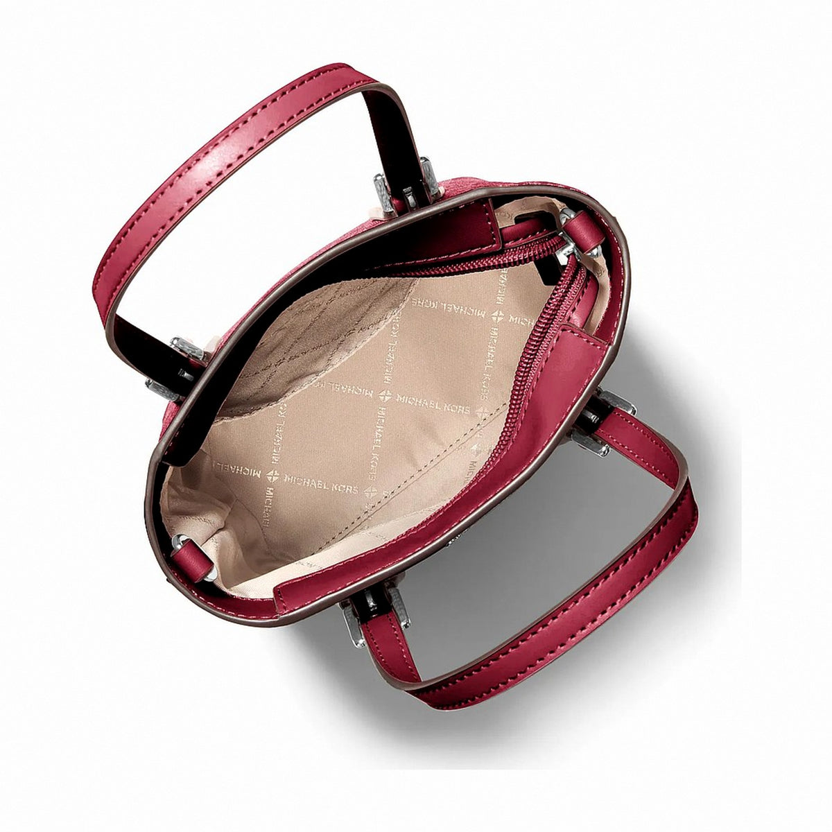 Michael Kors Voyager Extra-Small Signature Logo Convertible Crossbody Bag - MAROON