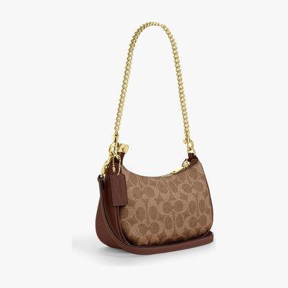 Coach Teri Mini Crossbody Bag In Signature Canvas - Gold/Tan/Brown