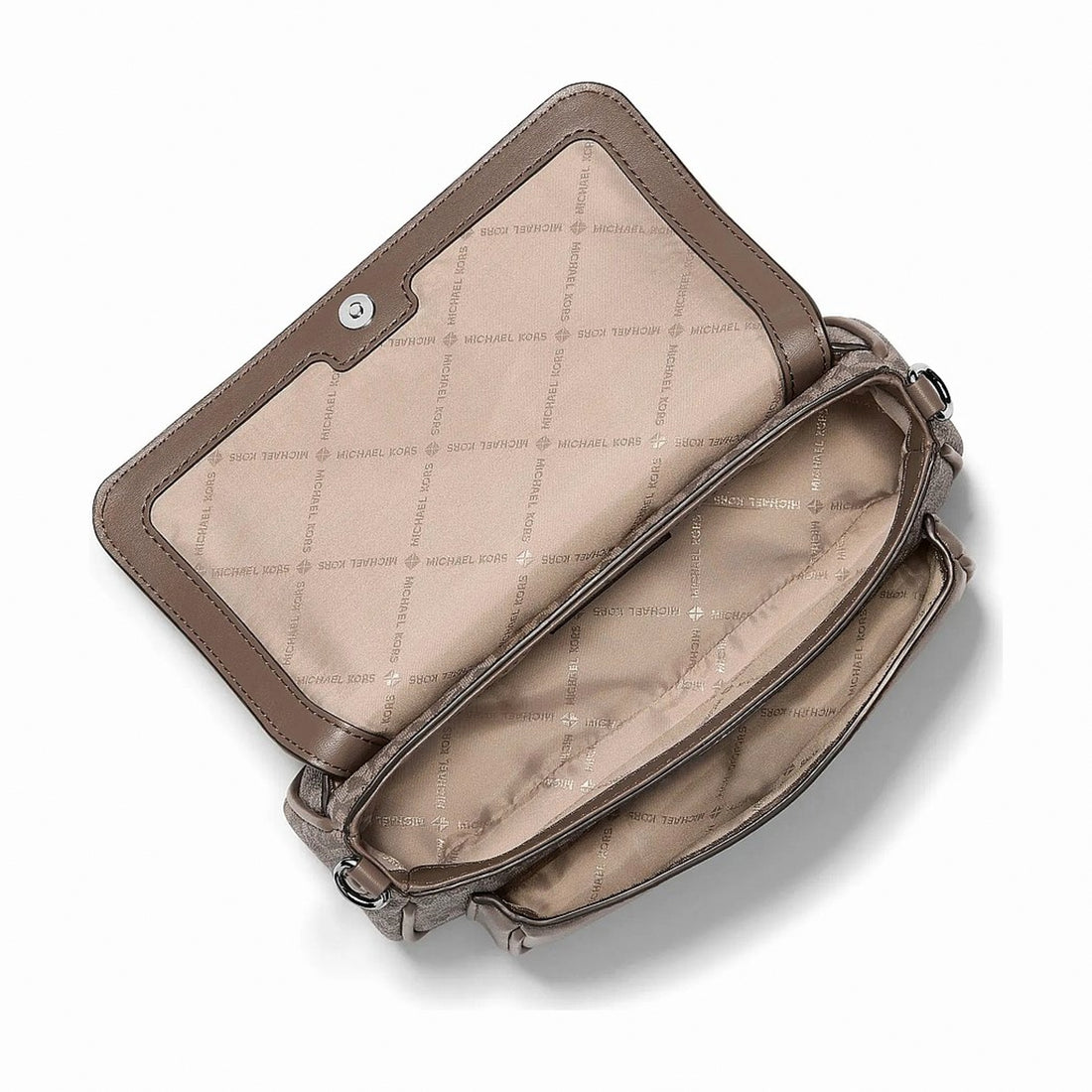 Michael Kors Jet Set Travel Small Signature Logo Crossbody Bag With Pouch - MUSHROOM