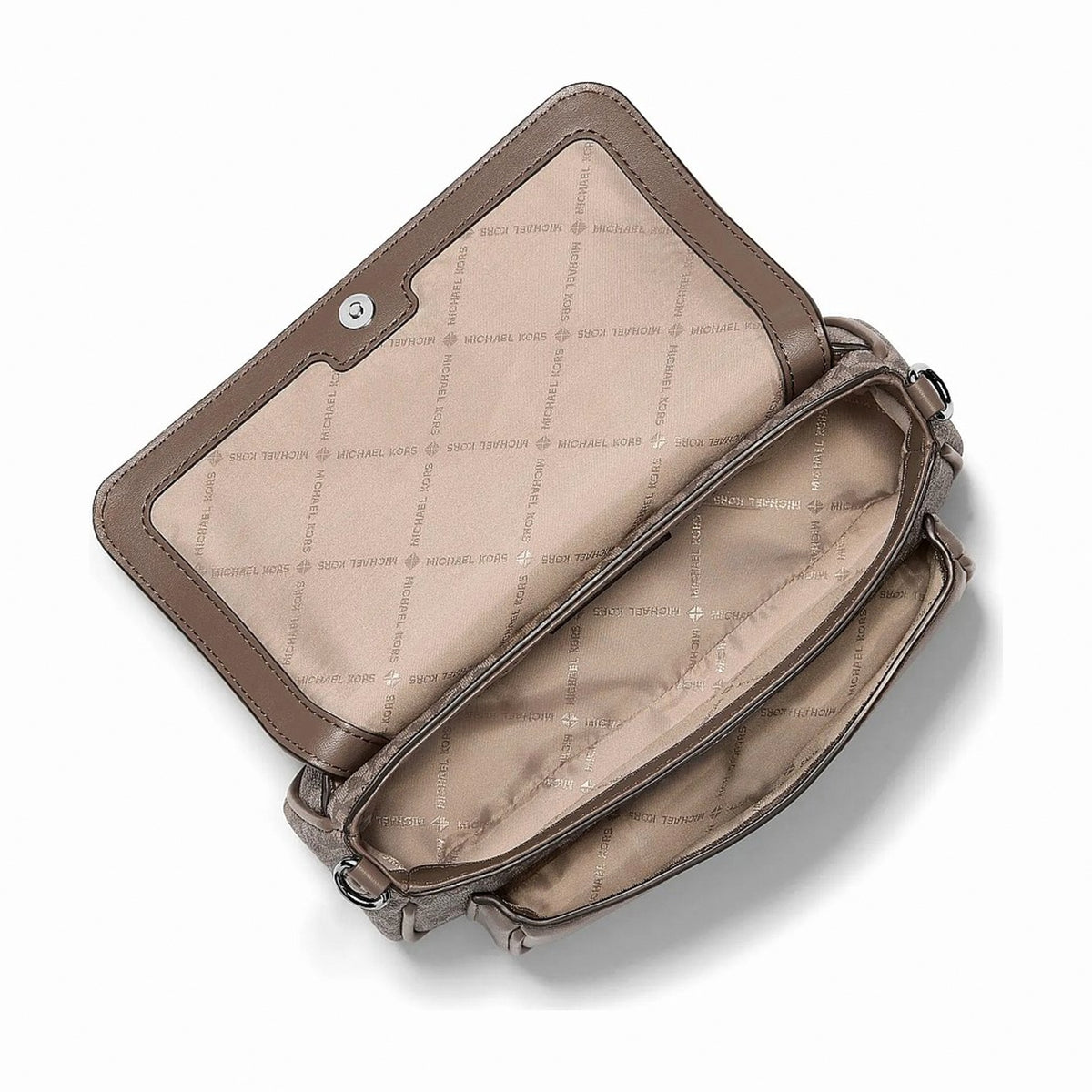 Michael Kors Jet Set Travel Small Signature Logo Crossbody Bag With Pouch - MUSHROOM