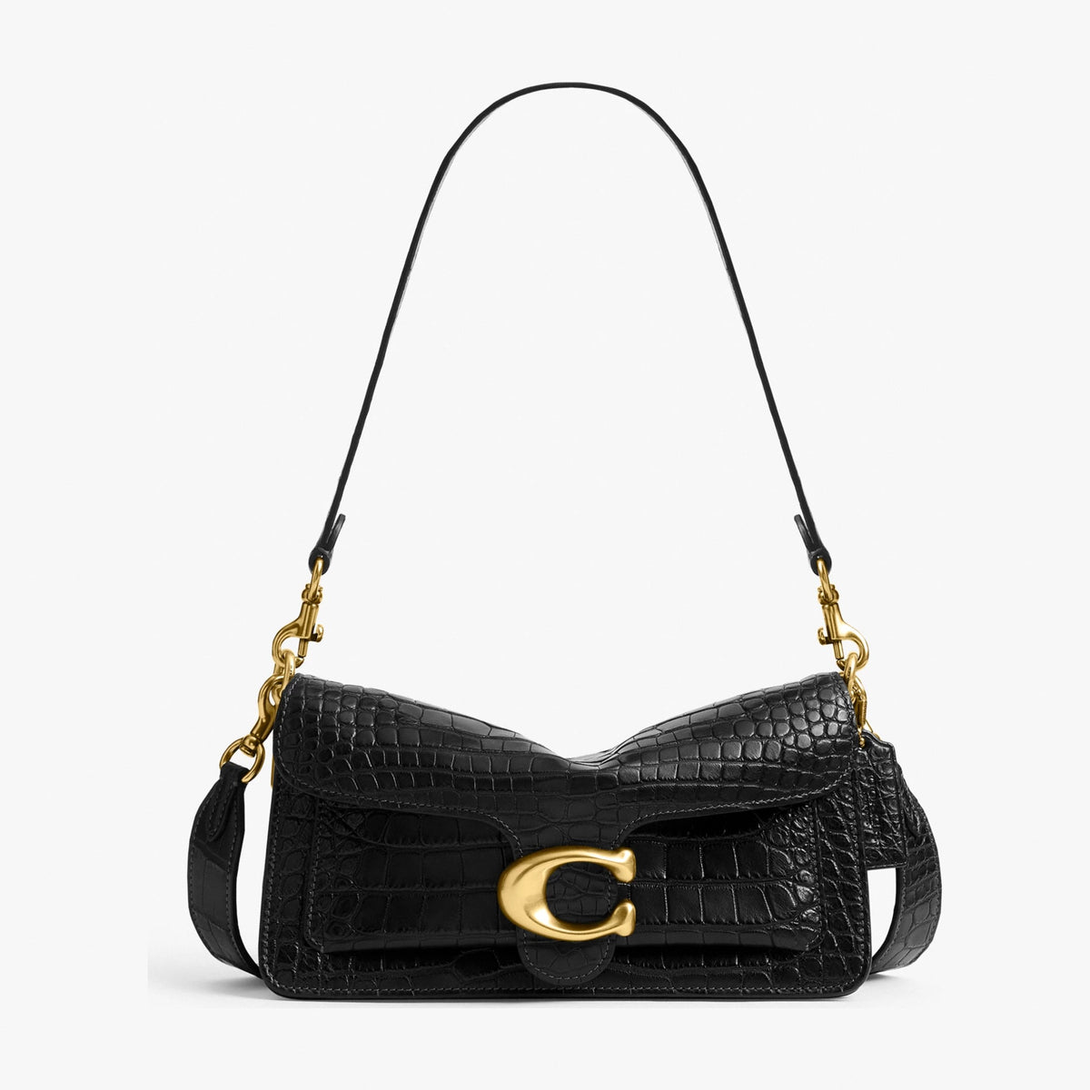 Coach Tabby Shoulder Bag 26 In Alligator - Brass/Black