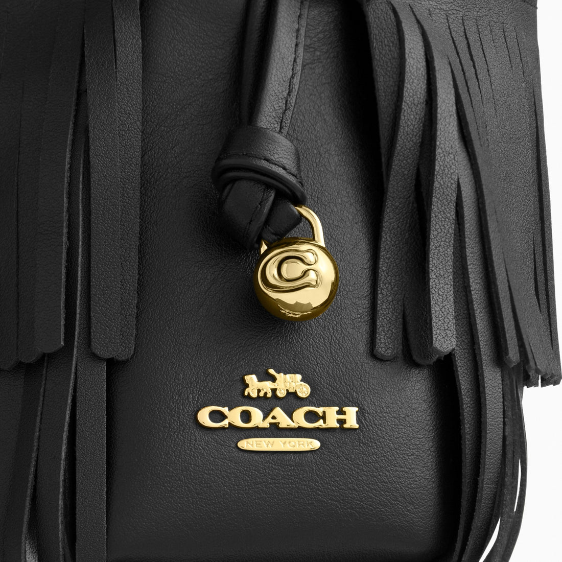 Coach Faye Shoulder Bag With Fringe - Gold/Black