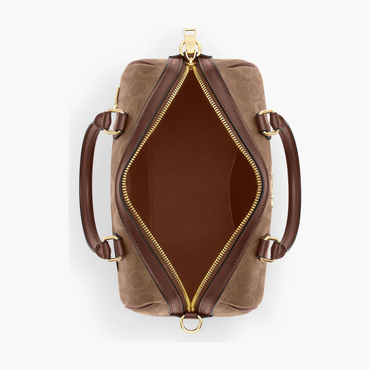 Coach Rowan Satchel Bag In Signature Canvas - Gold/Tan/Brown