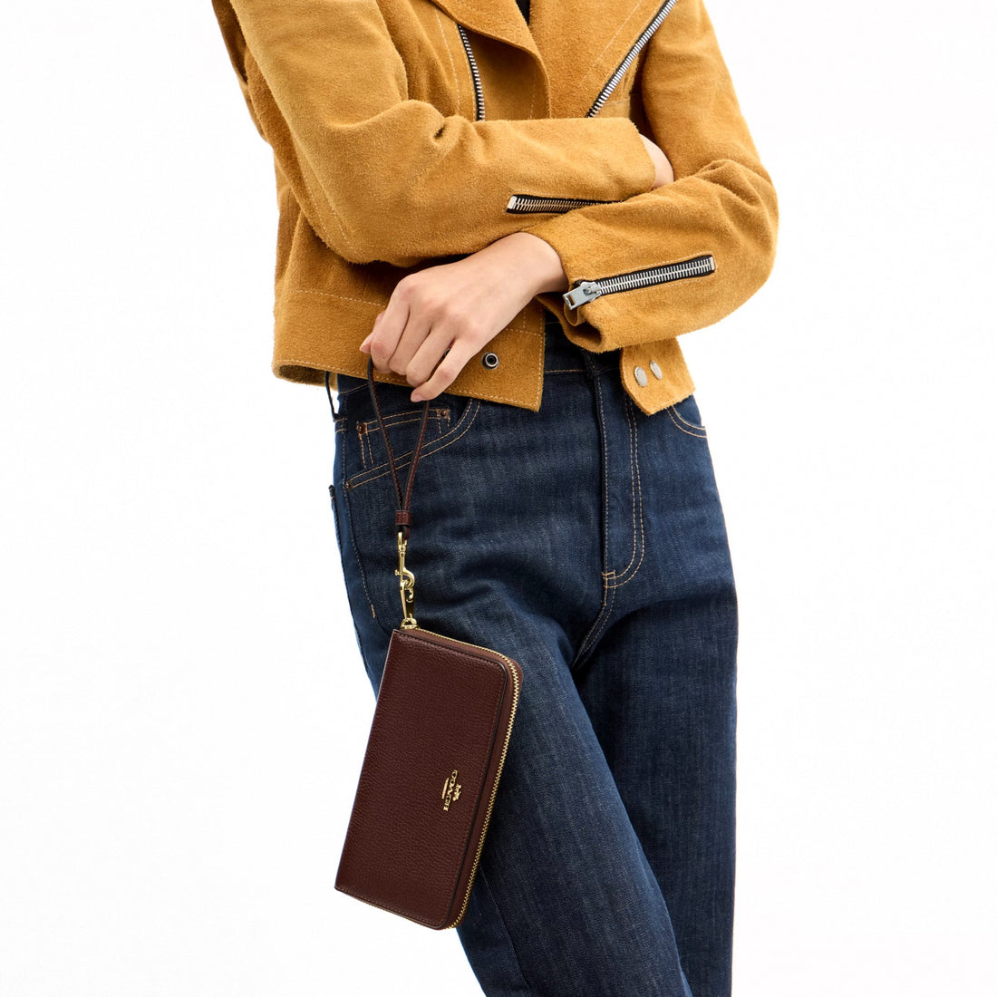 Coach Long Zip Around Wallet - Gold/Maple