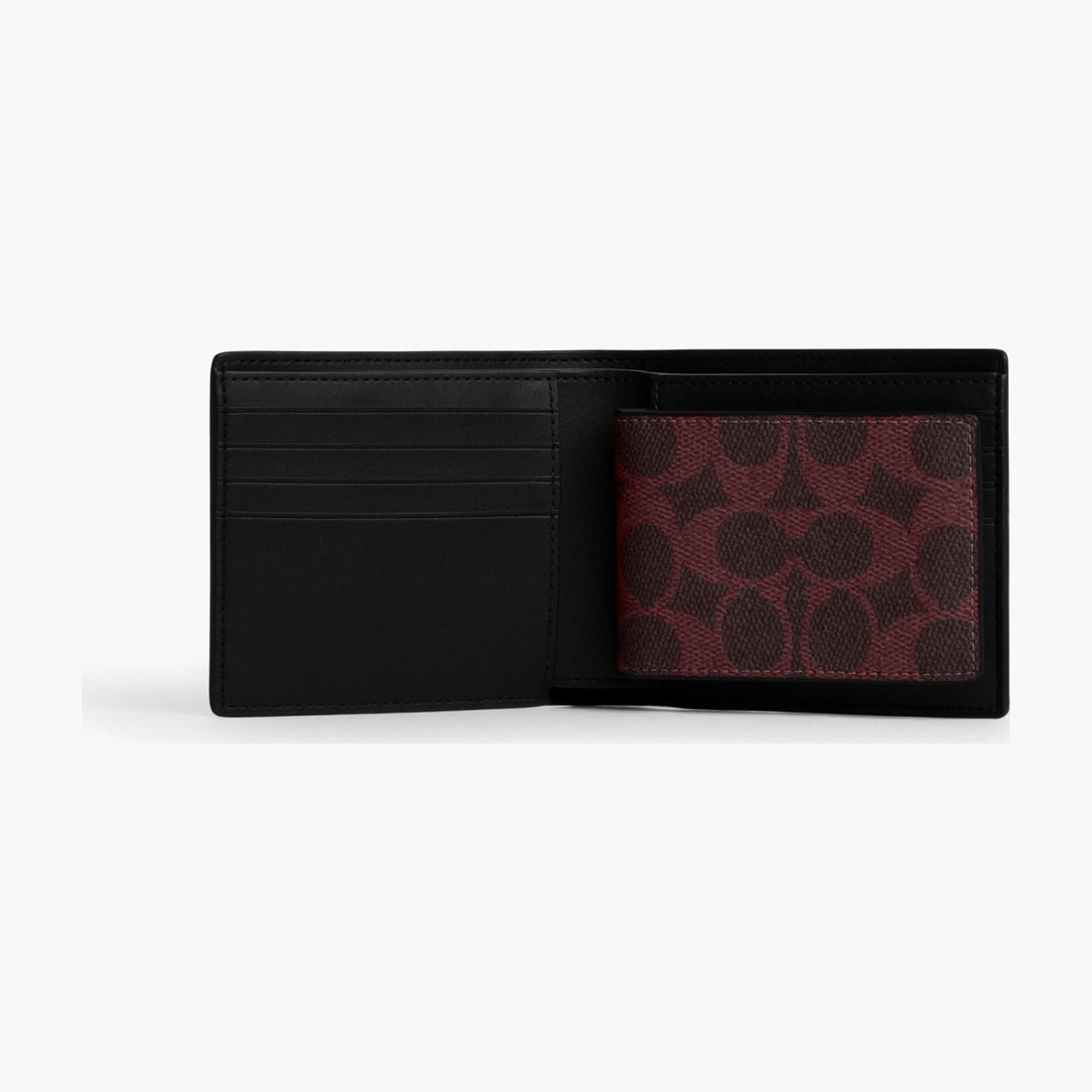 Coach 3-In-1 Wallet In Signature Canvas - Black Currant