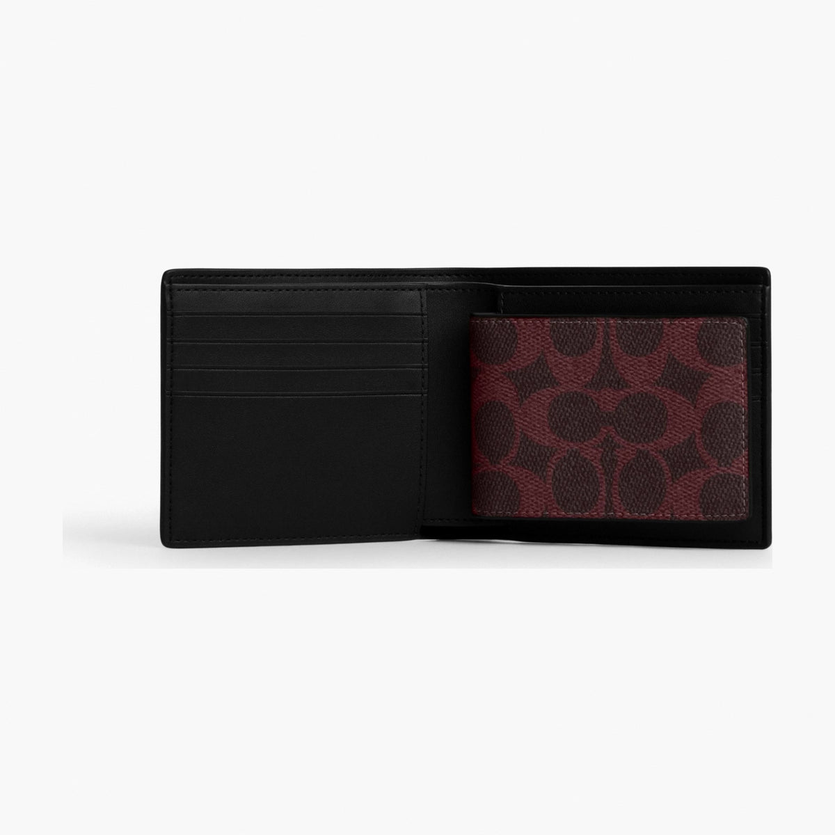 Coach 3-In-1 Wallet In Signature Canvas - Black Currant