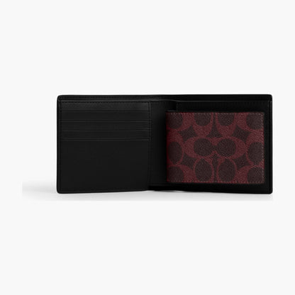 Coach 3-In-1 Wallet In Signature Canvas - Black Currant