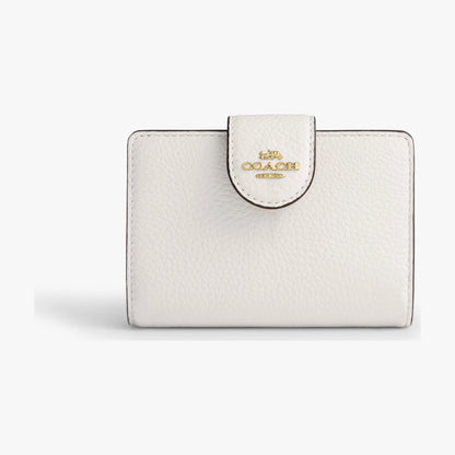 Coach Medium Corner Zip Wallet - Gold/Chalk