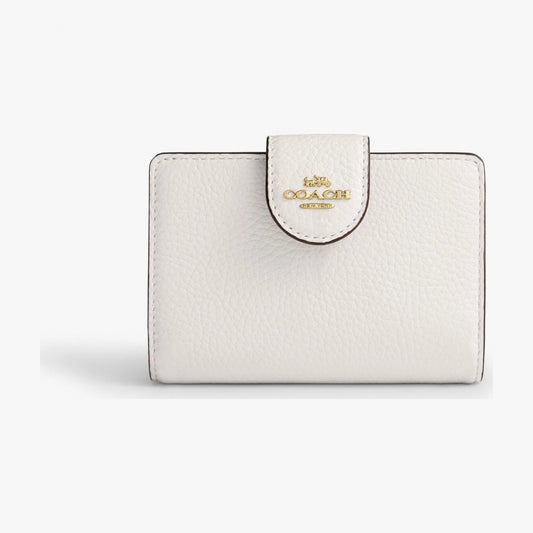 Coach Medium Corner Zip Wallet - Gold/Chalk