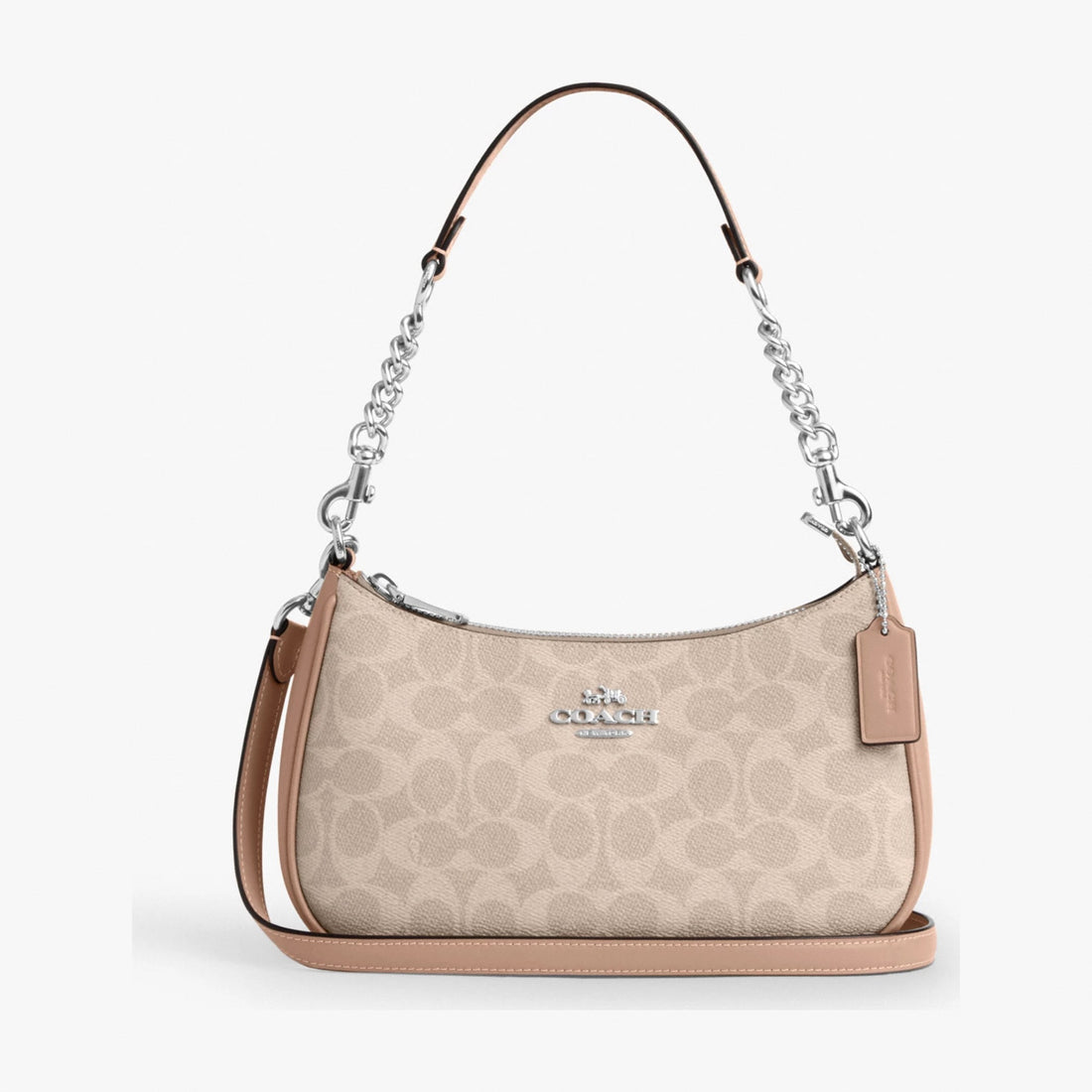 Coach Teri Shoulder Bag In Signature Canvas - Silver/Sand/Taupe