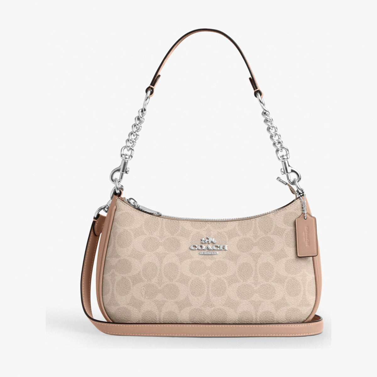 Coach Teri Shoulder Bag In Signature Canvas - Silver/Sand/Taupe