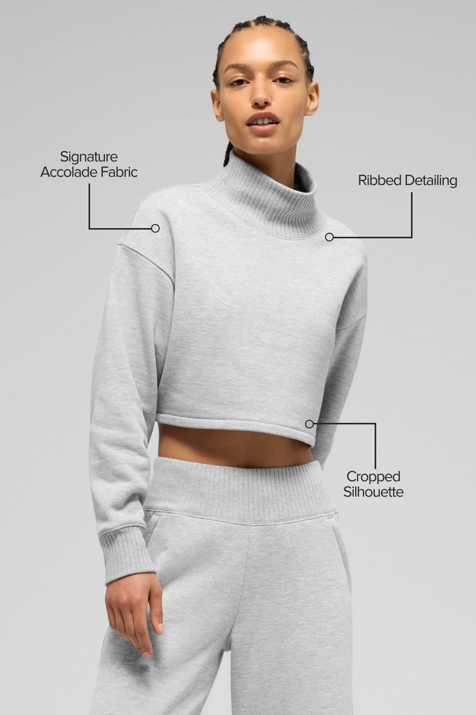 Alo Yoga Cropped Serenity Coverup - Athletic Heather Grey