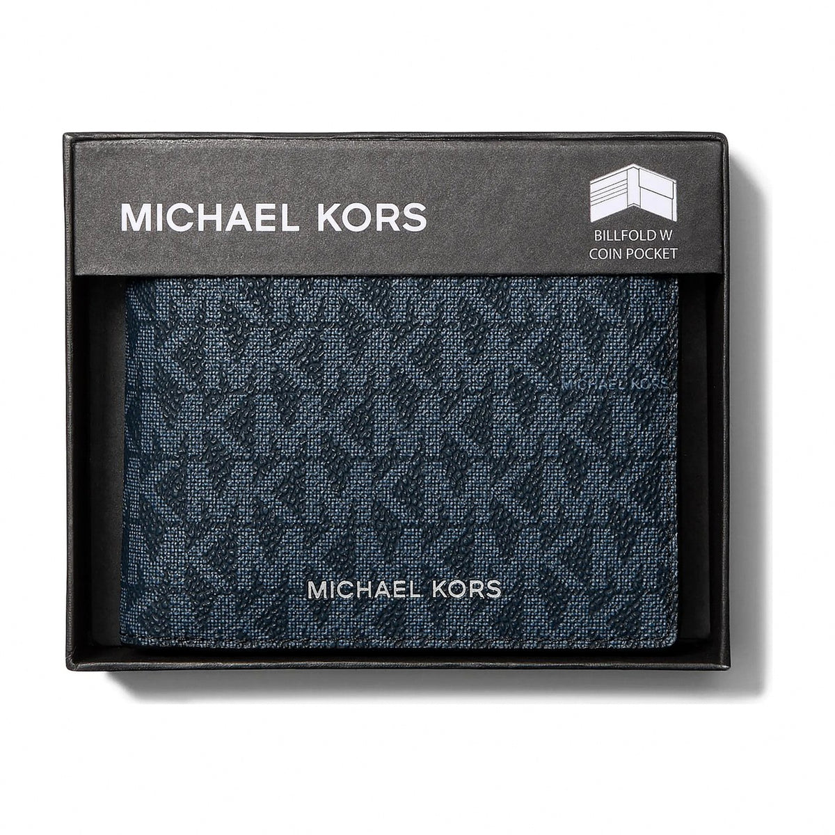 Michael Kors Cooper Logo Billfold Wallet With Coin Pouch - ADMRL/PLBLUE