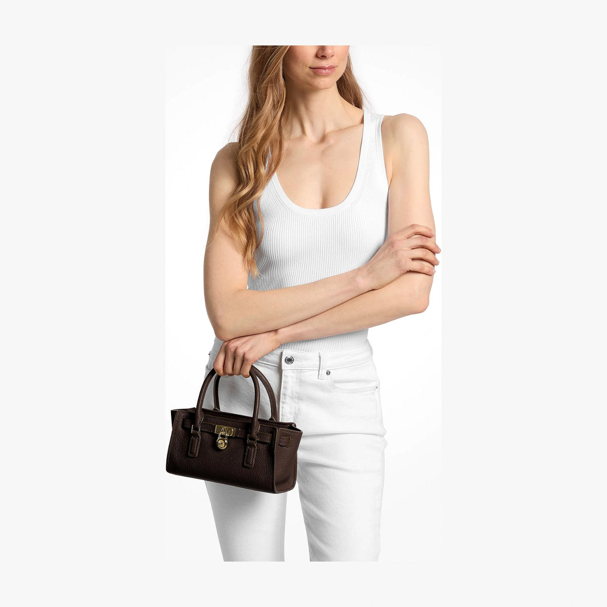 Michael Kors Hamilton Extra-Small Leather Crossbody Bag - CHOCOLATE