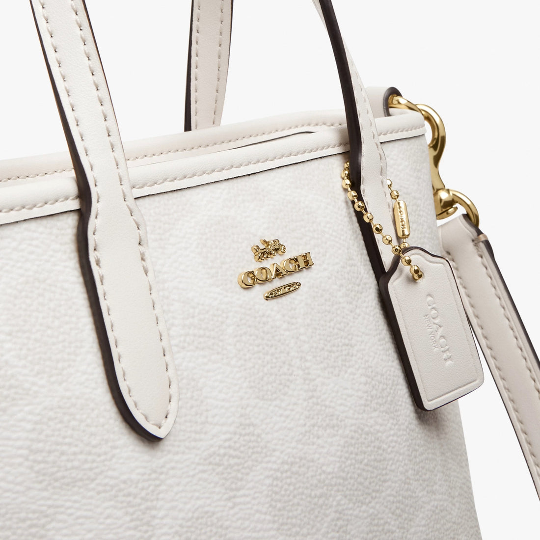 Coach City Mini Tote Bag In Signature Canvas - Gold/White/Chalk
