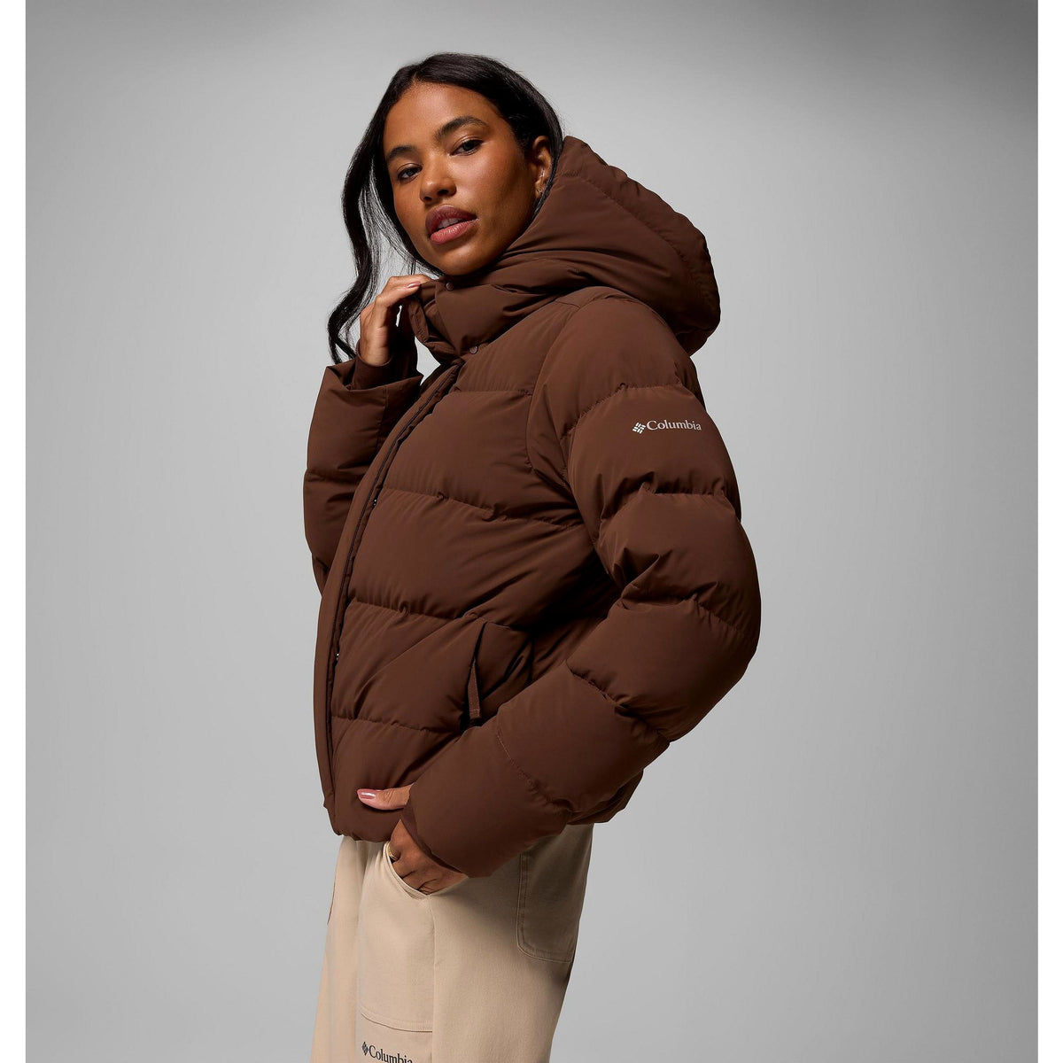 Columbia Women's Amaze Puff Hooded Jacket - Tobacco