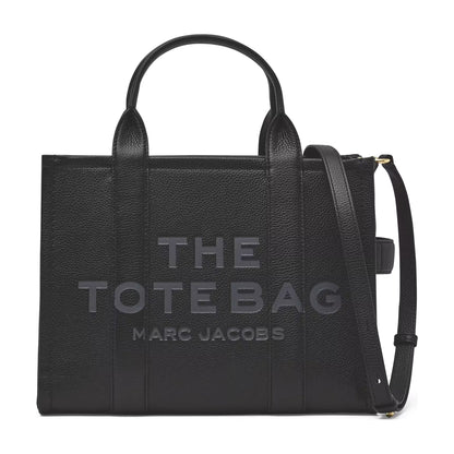 Marc Jacobs The Leather Medium Tote Bag - BLACK
