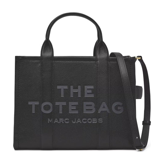Marc Jacobs The Leather Medium Tote Bag - BLACK