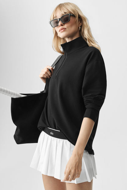 Alo Yoga Double Take Long Sleeve 1/4 Zip - Black