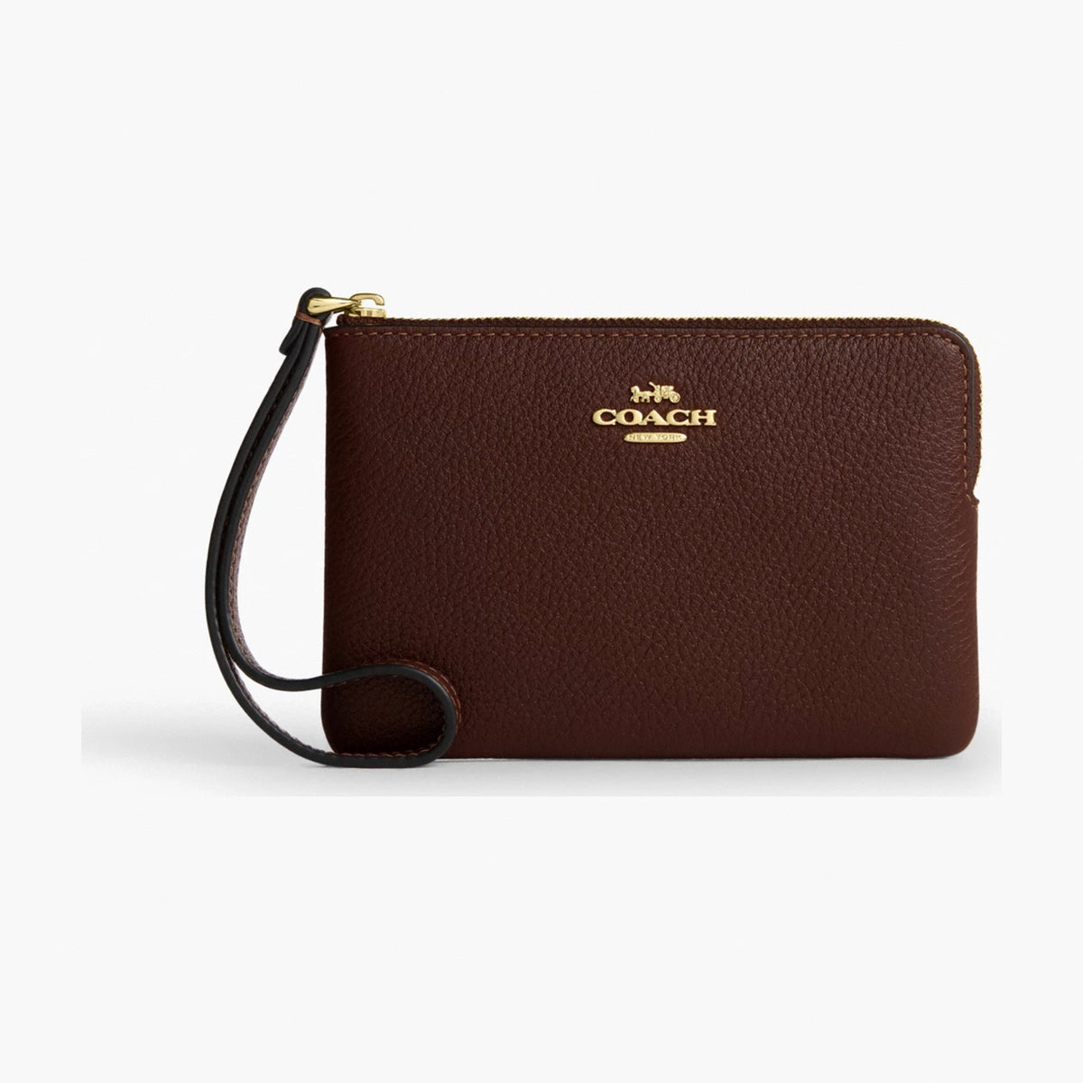 Coach Corner Zip Wristlet - Gold/Maple