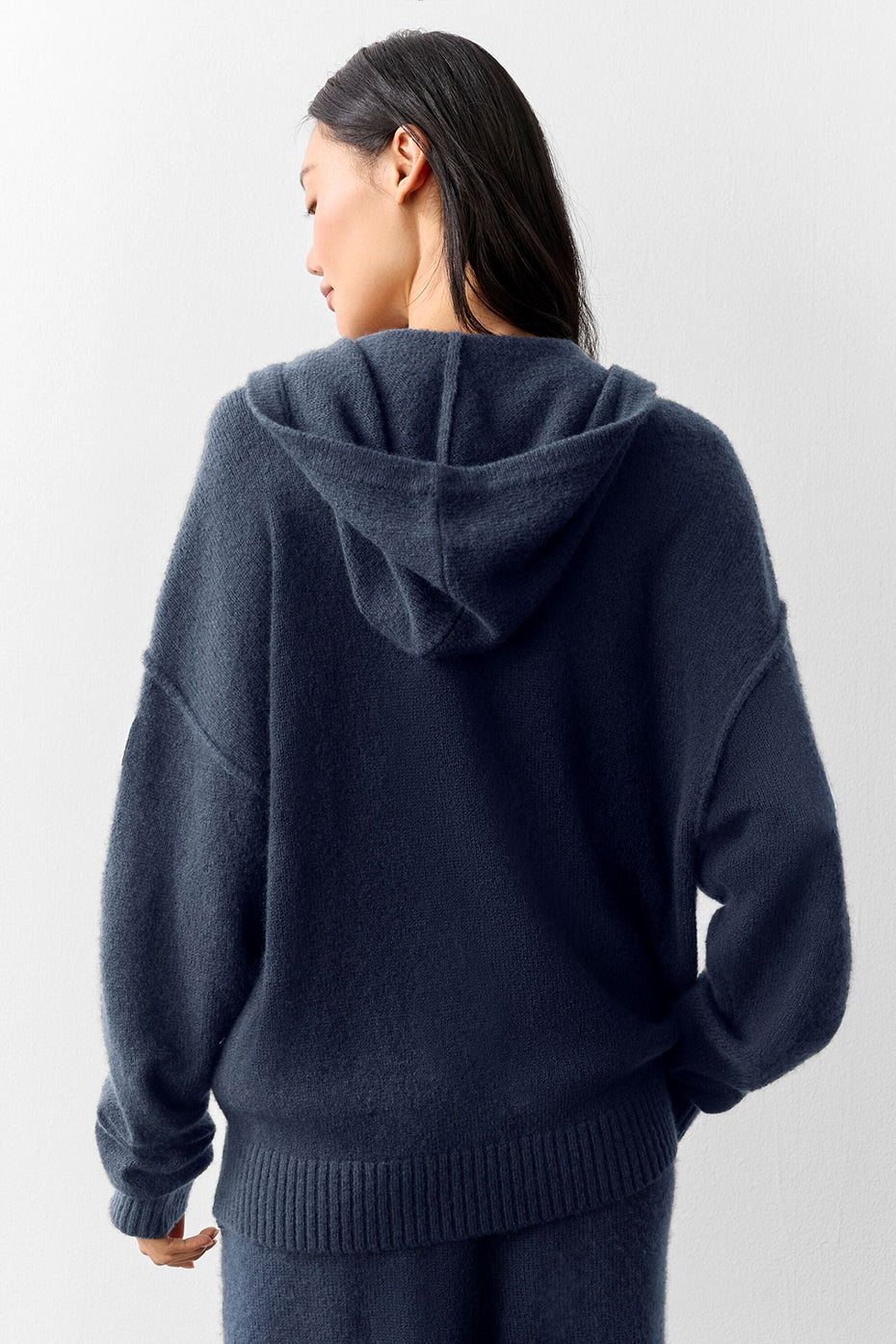 Alo Yoga Wool Cashmere New Class Full Zip Hoodie - Navy
