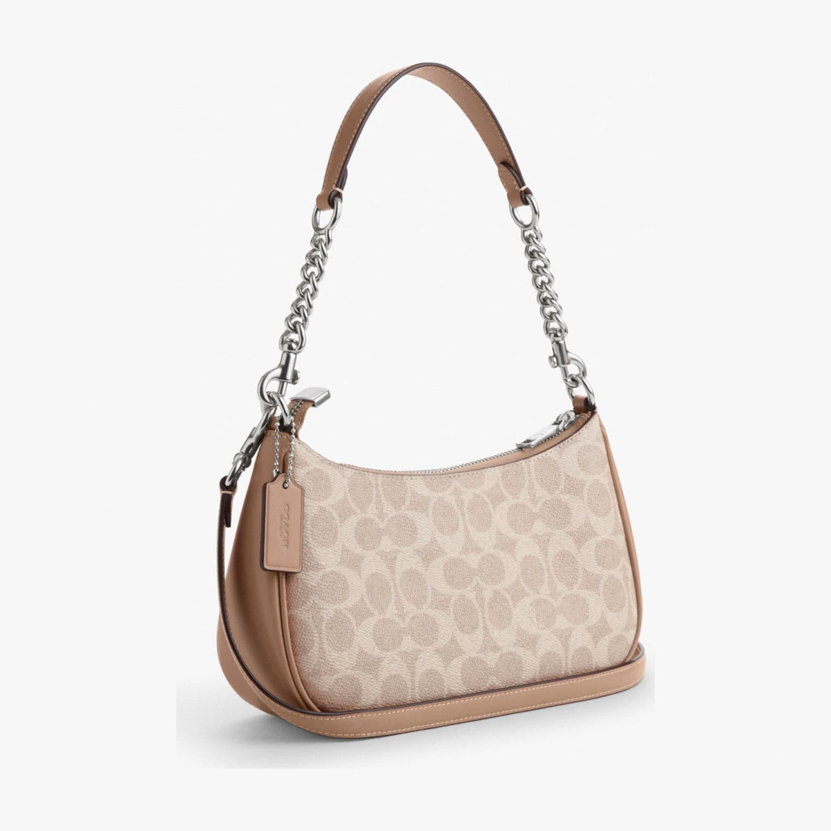 Coach Teri Shoulder Bag In Signature Canvas - Silver/Sand/Taupe