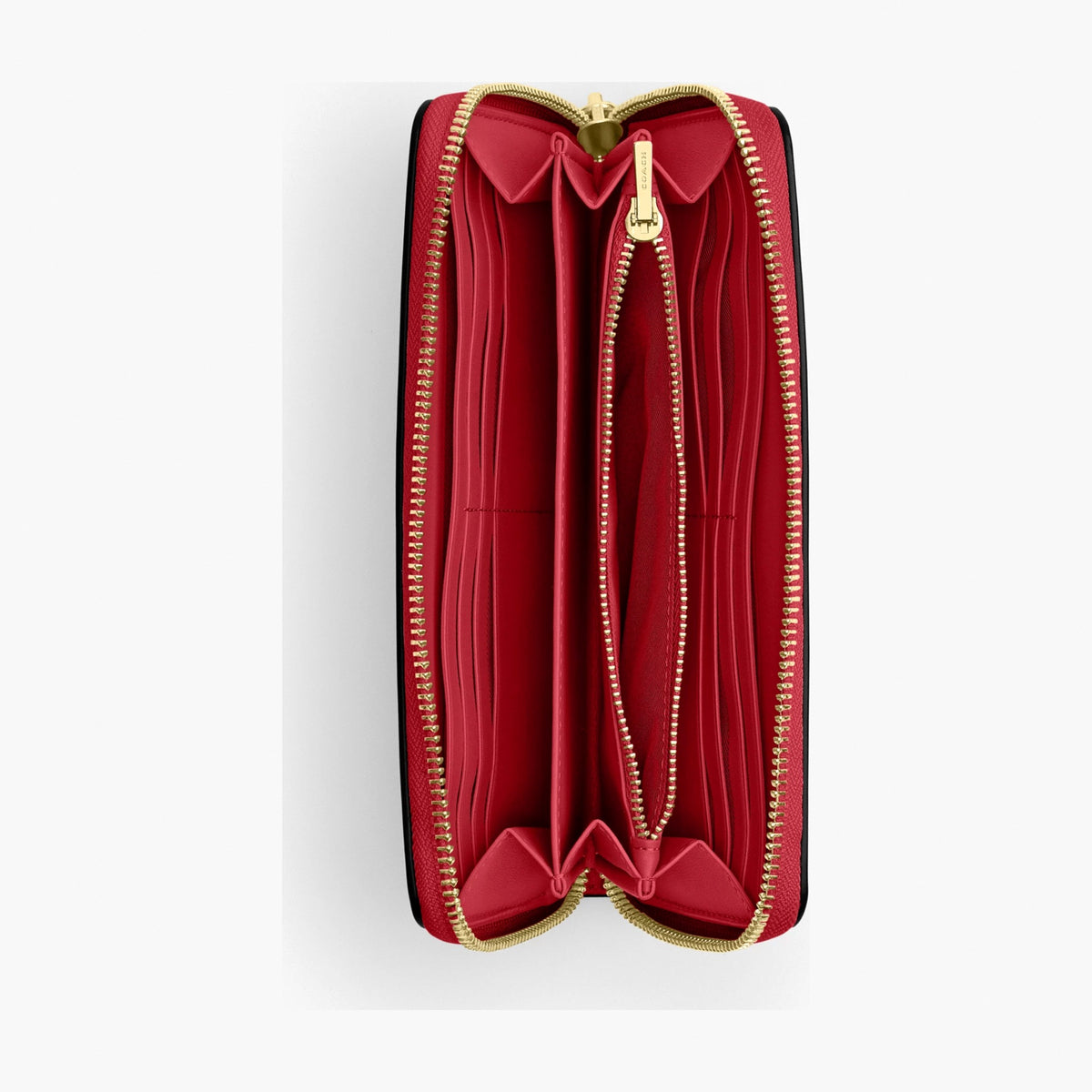 Coach Long Zip Around Wallet - Gold/Poppy