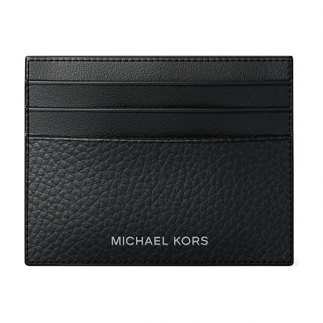 Michael Kors Cooper Pebbled Leather Card Case - BLACK