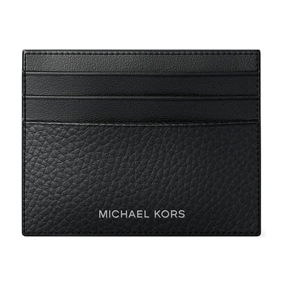 Michael Kors Cooper Pebbled Leather Card Case - BLACK