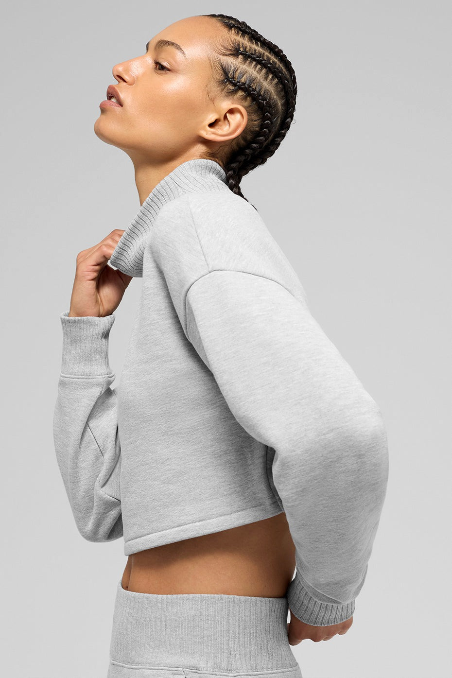 Alo Yoga Cropped Serenity Coverup - Athletic Heather Grey