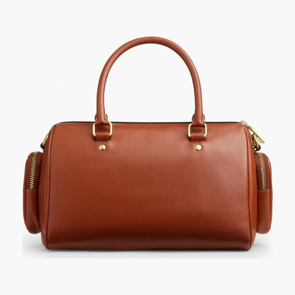 Coach Rowan Satchel Bag With Pockets - Gold/Cinnamon