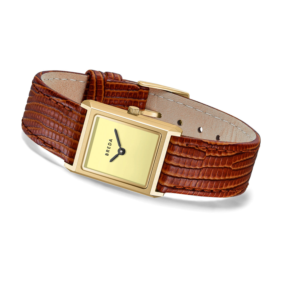 BREDA Virgil (Lizard Embossed) - Gold/Brown/Cream