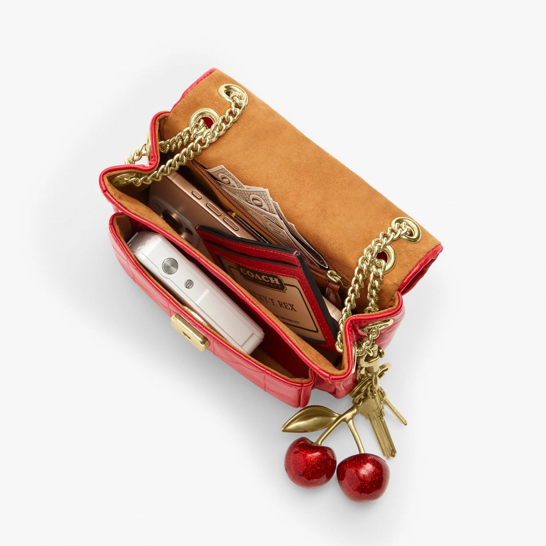 Coach Elodie Crossbody Bag 18 With Quilting - Im/Candy Apple