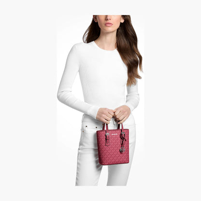 Michael Kors Voyager Extra-Small Signature Logo Convertible Crossbody Bag - MAROON