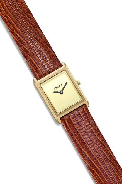 BREDA Virgil (Lizard Embossed) - Gold/Brown/Cream