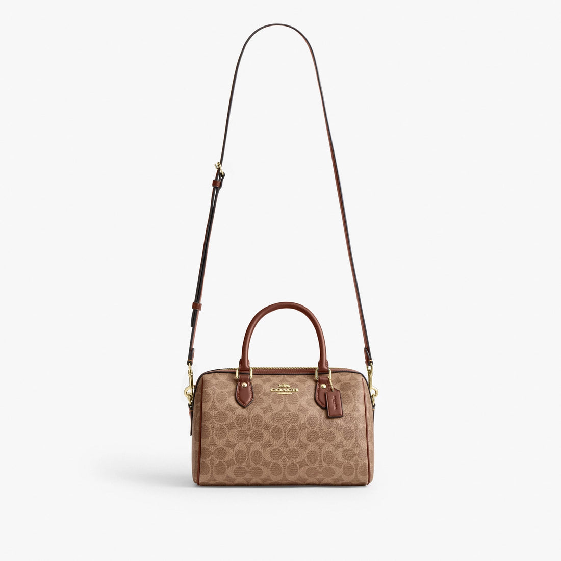 Coach Rowan Satchel Bag In Signature Canvas - Gold/Tan/Brown