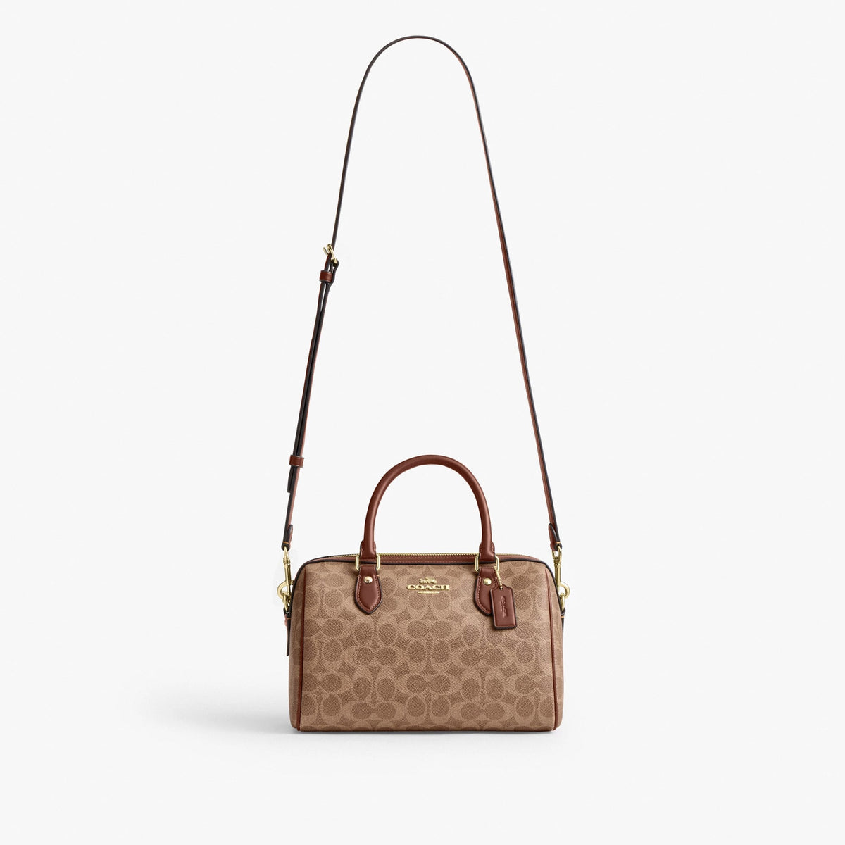 Coach Rowan Satchel Bag In Signature Canvas - Gold/Tan/Brown