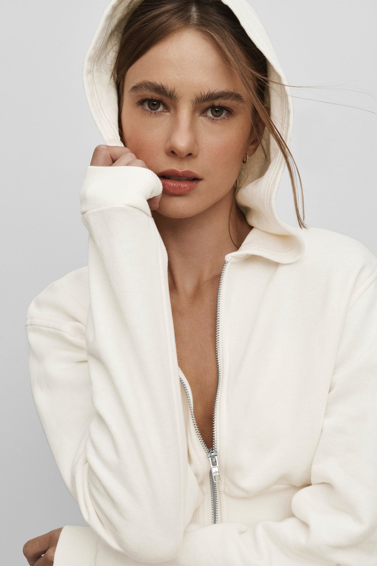 Alo Yoga Sweet Escape Zip Up Hoodie - Ivory