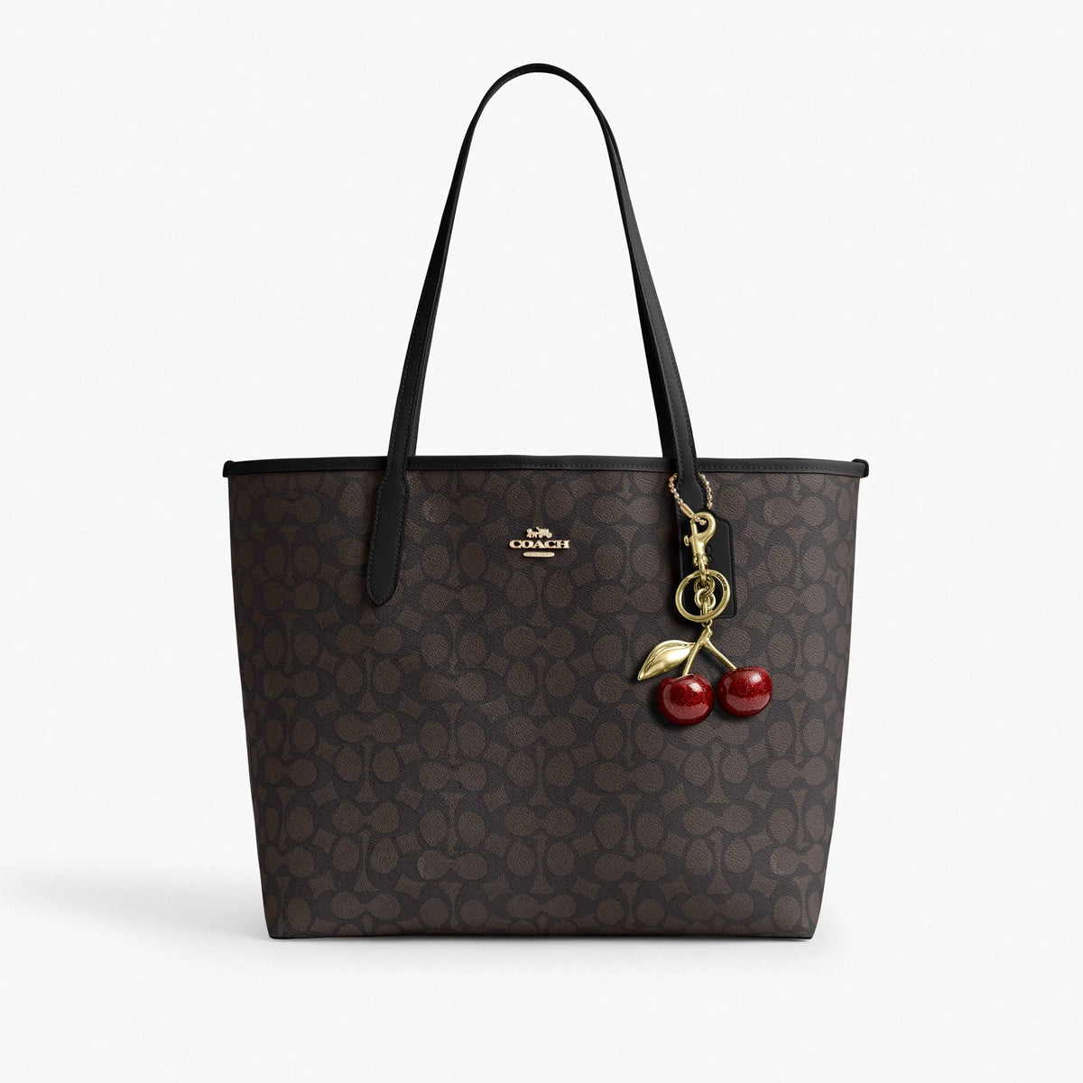 Coach City Tote Bag In Signature Canvas - Gold/Walnut/Black