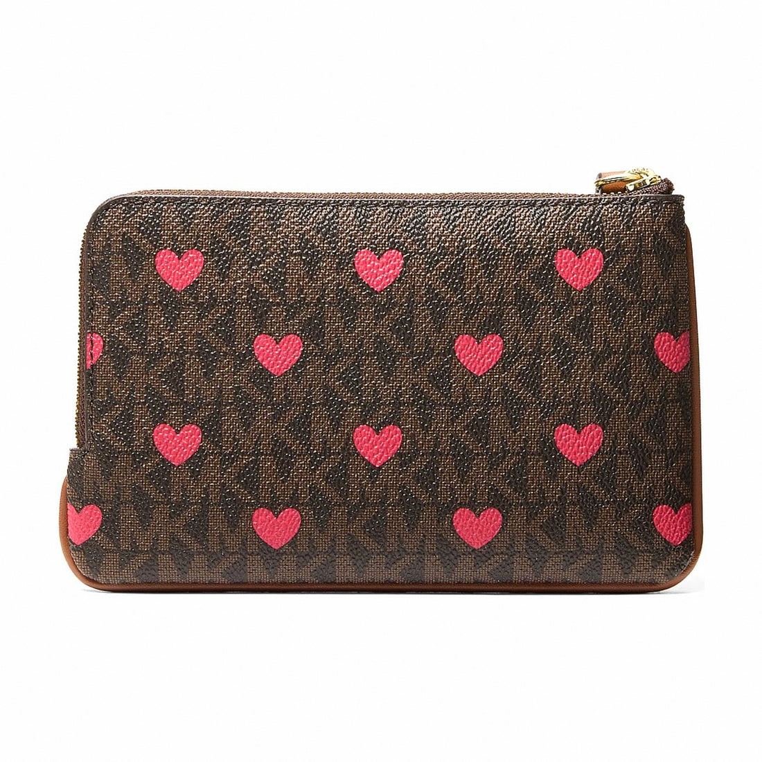 Michael Kors Jet Set Travel Small Printed Signature Logo Wristlet - BROWN