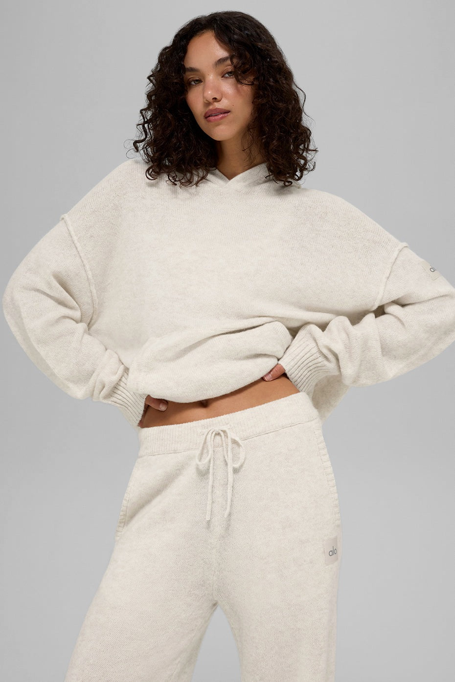 Alo Yoga Wool Cashmere New Class Hoodie - Bone Heather
