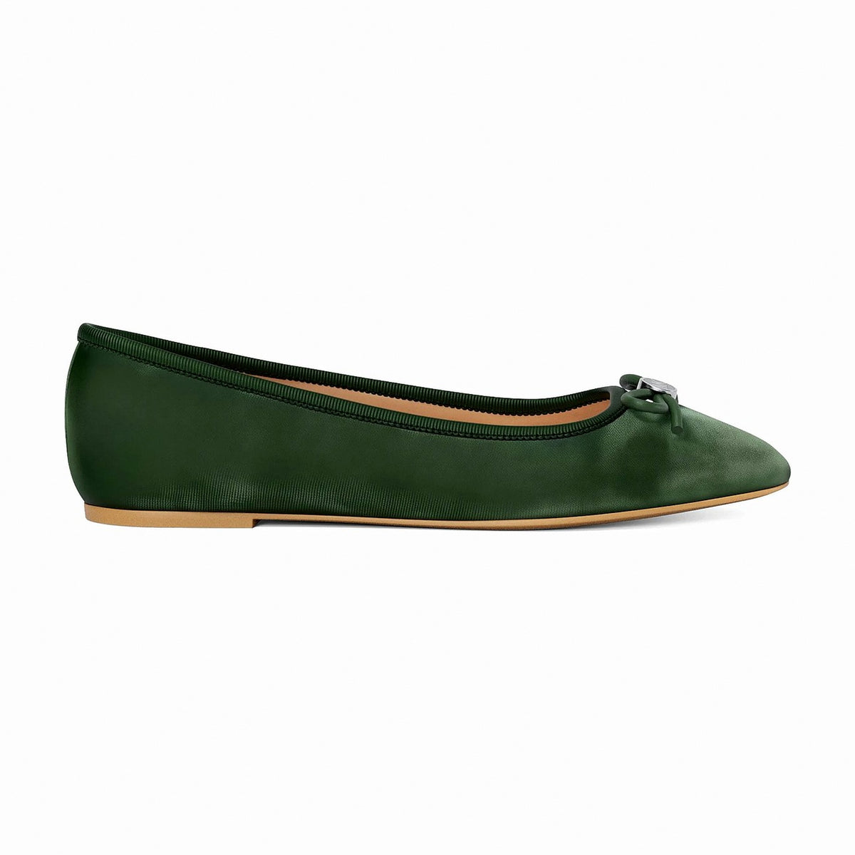 Michael Kors Savannah Logo Debossed Velvet Ballet Flat - AMAZON GREEN