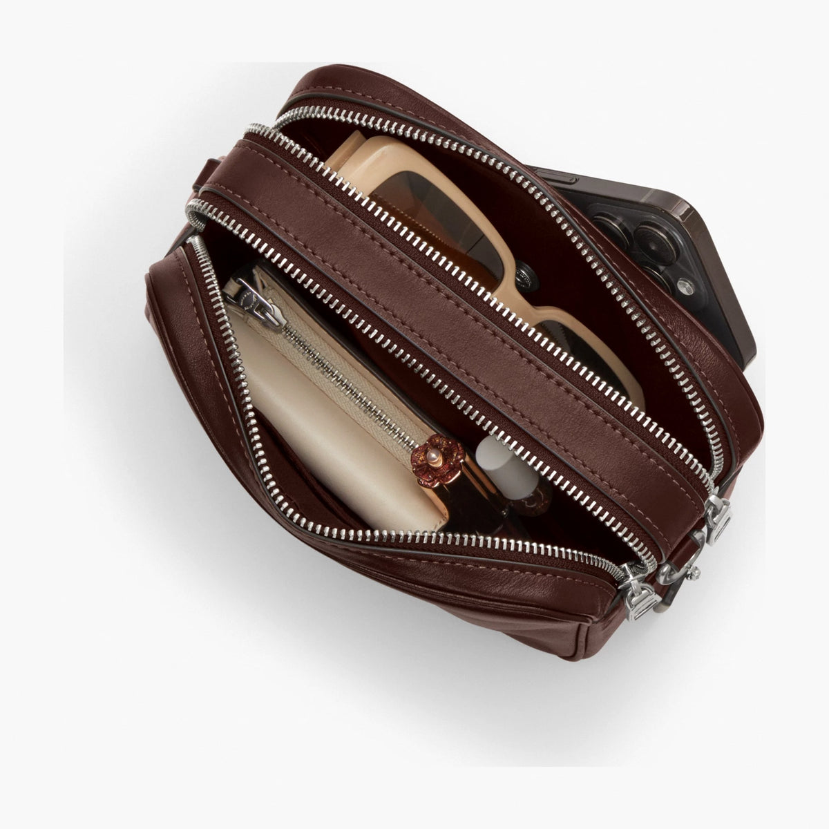 Coach Mini Carey Crossbody Bag - Silver/Maple